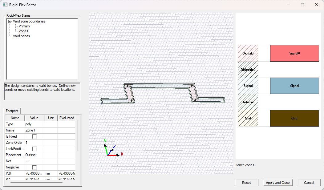 Rigid-Flex Editor Window