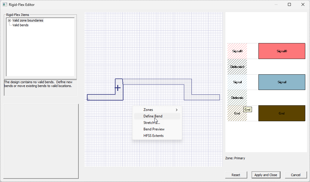 Right-Click Define Bend