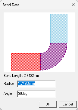 Bend Data Window