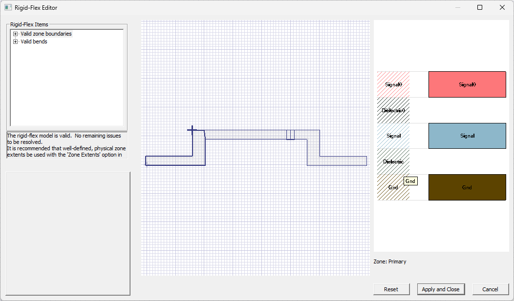 Example Bend in Rigid-Flex Window