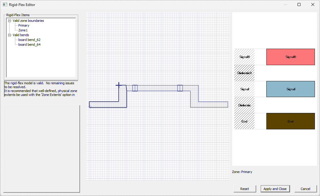 Rigid-Flex Window with Two Example Bends