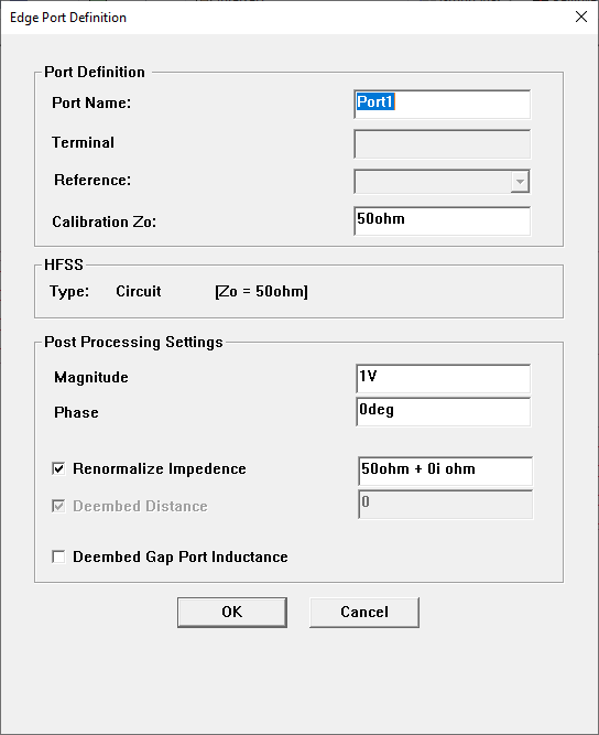 Edge Port Definition Window