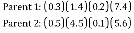 $ gene data set for two parents, example. 