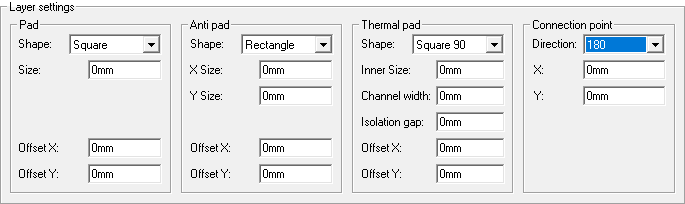 Padstack Editor Layer Settings