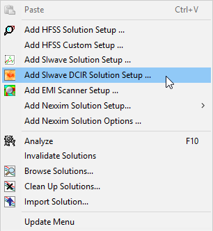 Solution Setup Right-Click Menu