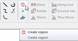 Create region icon selected in Draw ribbon.