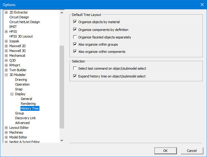 History Tree Options