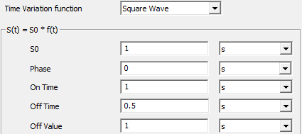 Icepak Square Wave time variation function.