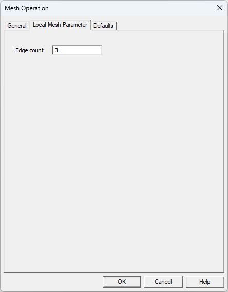 Icepak Mesh Operation dialog box Local Mesh Parameter tab for an object edge.