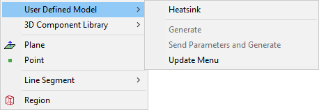 User Defined Model button.