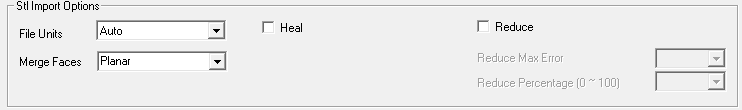 STL Import Options group box.