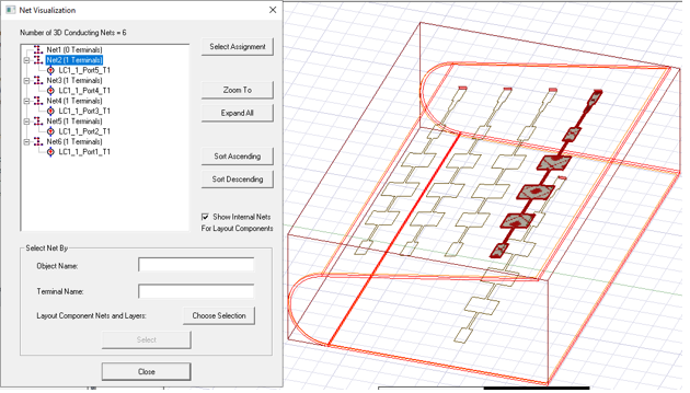 Net Visualization dialog and model viewer.