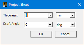 Project sheet dialog.