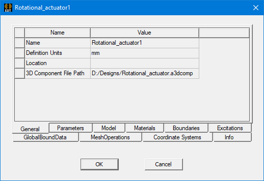 Properties dialog.