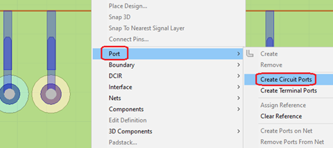 Illustration of Select Port, Create Circuit Ports in the Layout Editor