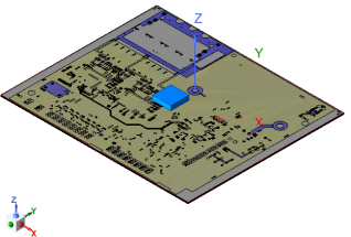 View of the PCB board example. The permanent magnet has been added