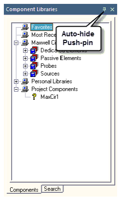 The Component Libraries Window