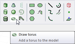 Draw torus icon selected in Draw ribbon.