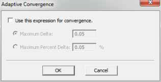 Adaptive Convergence dialog.