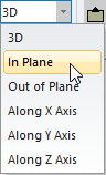 Movement Mode dropdown menu, In Plane option highlighted.