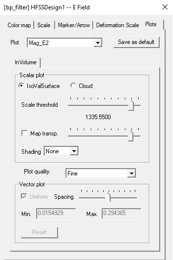 Attribute settings dialog. Plots tab.