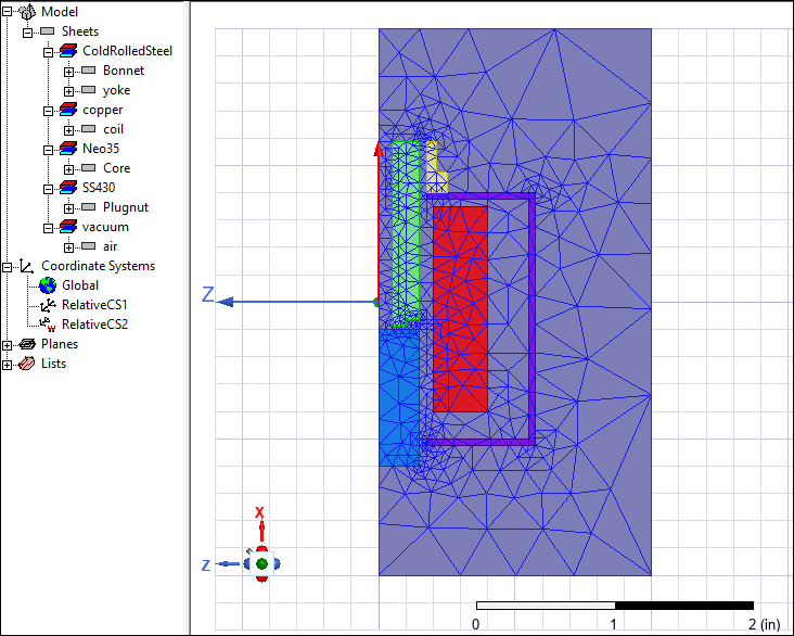 View of the mesh created for the solenoid design