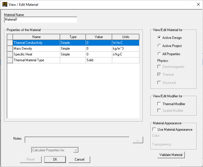 View Edit Dialog box