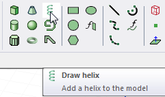 Draw helix selected in Draw ribbon.
