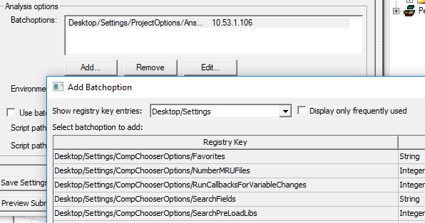  Add Batchoption window, Desktop/Settings menu open