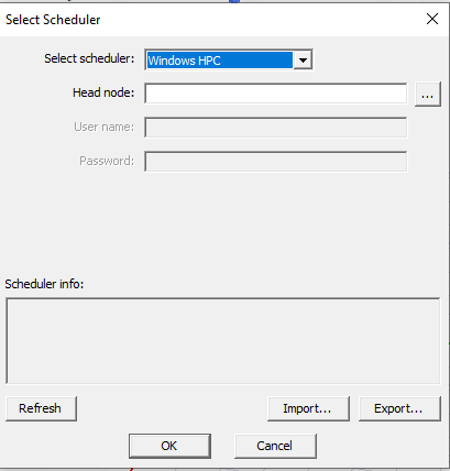 Select Scheduler Dialog box.