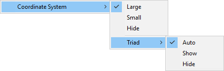 Coordinate System Submenu