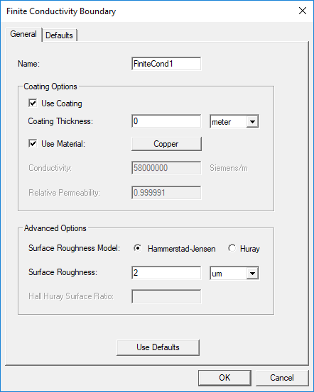 Finite Conductivity Boundary