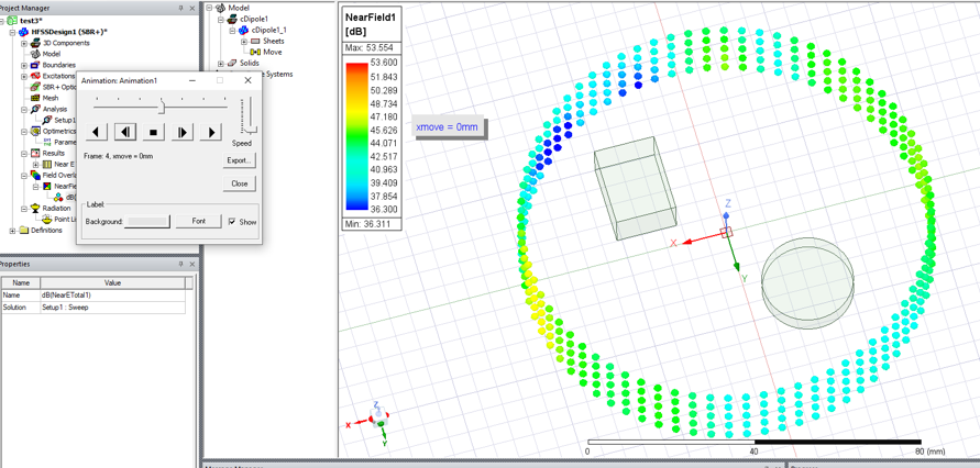 Animation control panel dialog.