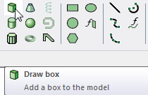 Draw box icon selected in Draw ribbon.