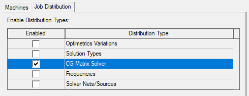 Enable CG Matrix Solver from HPC and Analysis Options