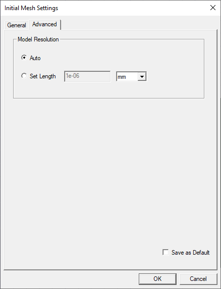 Initial Mesh Settings - Advanced