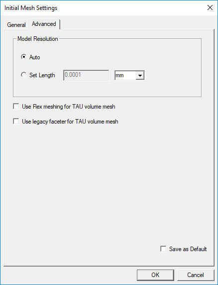 Initial Mesh Settings - Advanced