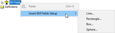 Insert EM Fields Setup