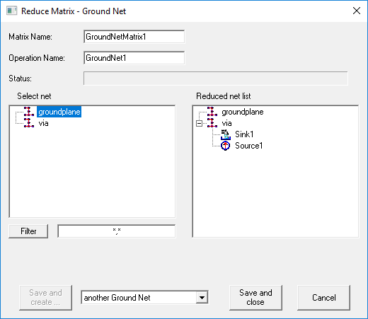 Reduce Matrix, Ground Net
