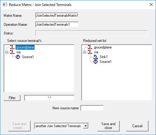 Reduce Matrix, Join Selected Terminals