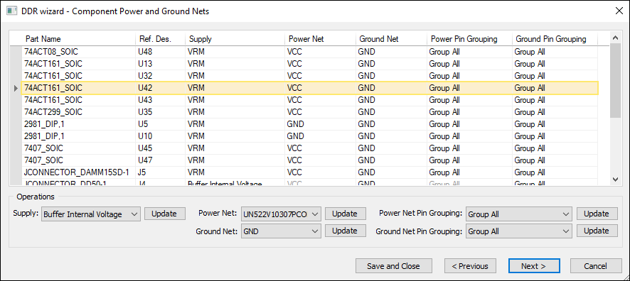 Component Power and Ground Nets