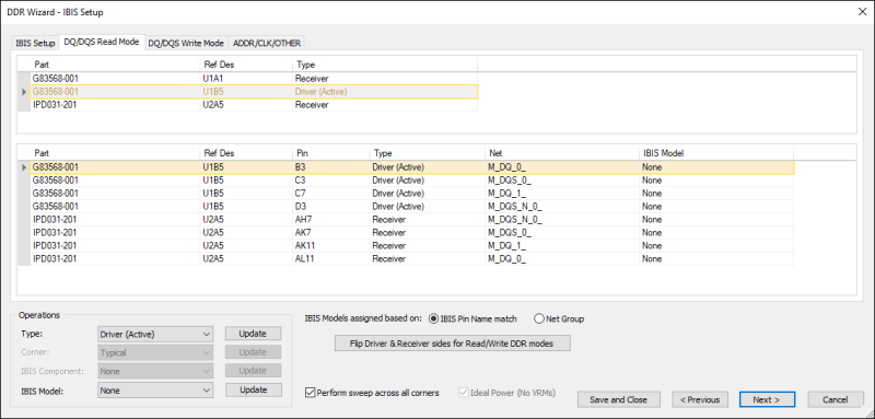 DDR Wizard - DQ/DQS Read Mode Tab
