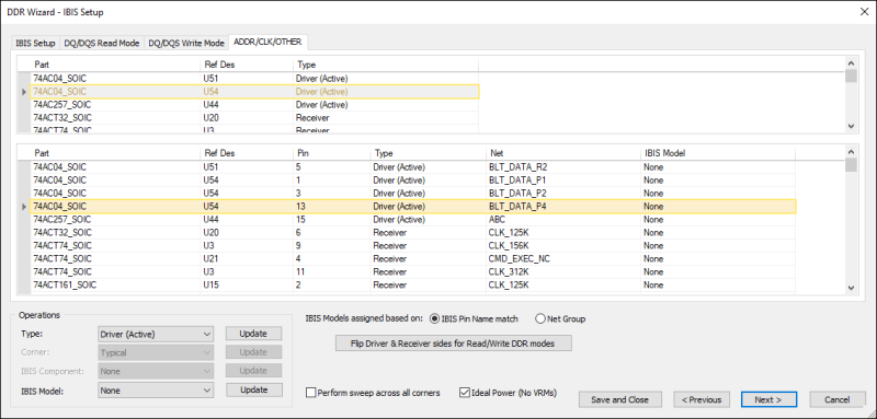 DDR Wizard - ADDR/CLK/OTHER Tab