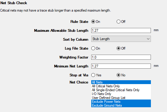 Net Stub Check Rules