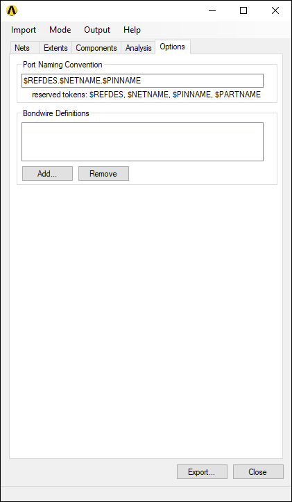 PinToPin Utility - Options Tab