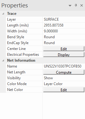 Properties Workspace - Trace