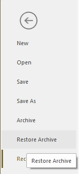File > Restore Archive