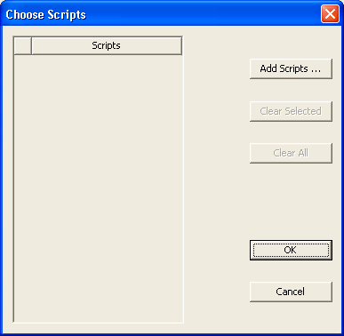 Choose Scripts dialog box.