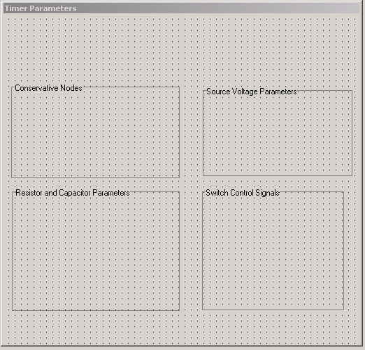Completed groups in the Timer Parameters dialog box.