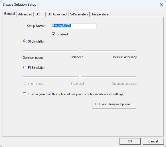 SIwave Solution Setup - General
